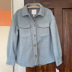 AVEC LES FILLES NWOT Blue Button Up Jacket/Shacket Sz Medium